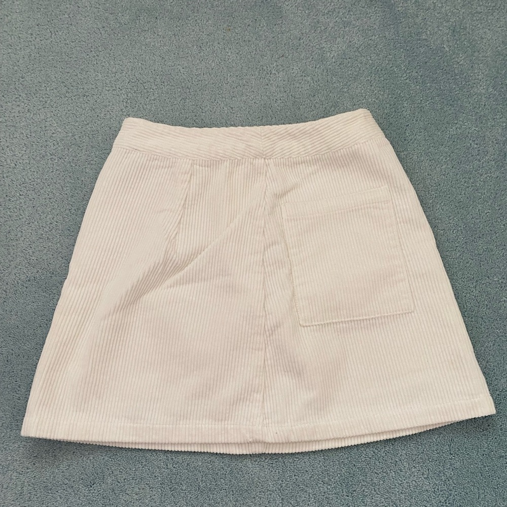 White corduroy mini skirt